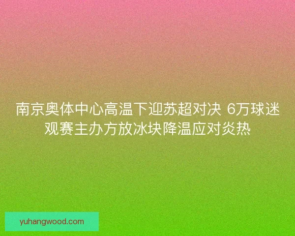 南京奥体中心高温下迎苏超对决 6万球迷观赛主办方放冰块降温应对炎热