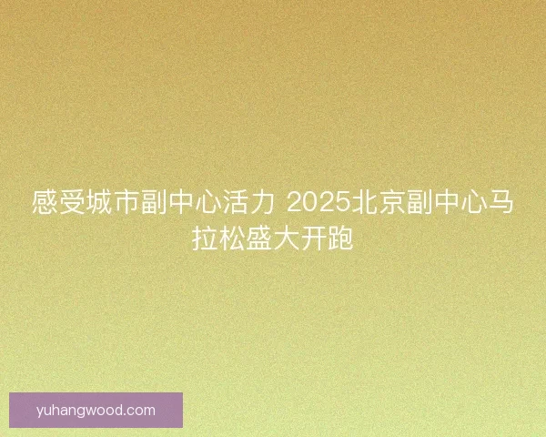 感受城市副中心活力 2025北京副中心马拉松盛大开跑