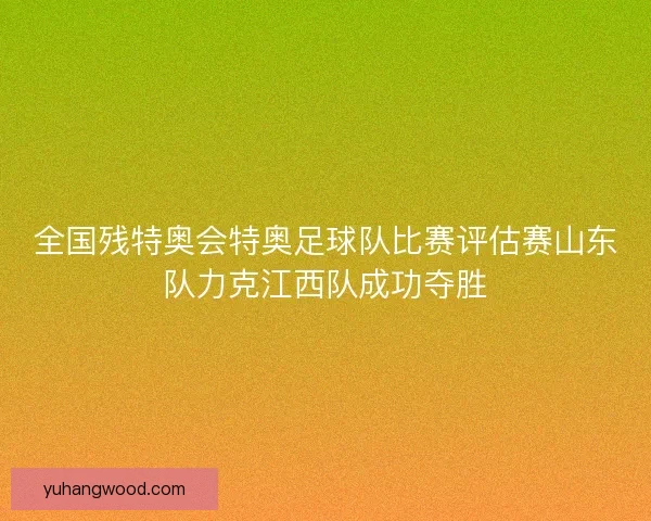 全国残特奥会特奥足球队比赛评估赛山东队力克江西队成功夺胜