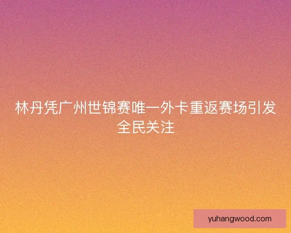 林丹凭广州世锦赛唯一外卡重返赛场引发全民关注